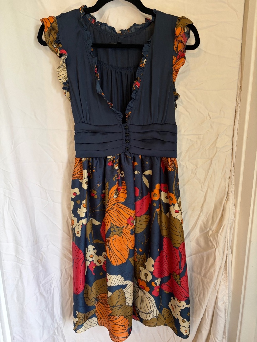 Blue floral vintage style dress